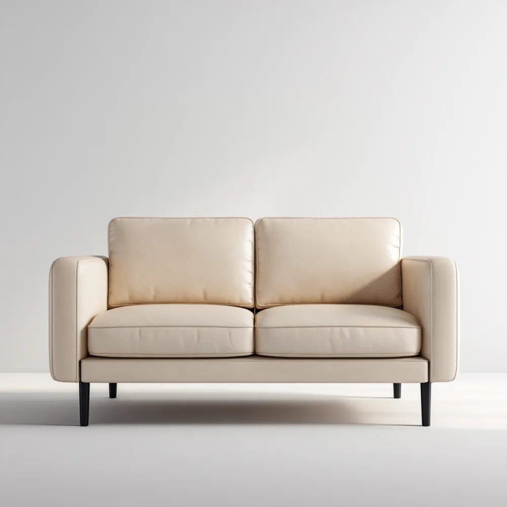 2-Sitzer-Sofa Ledersofa 145x85x90 cm – Creme – Modernes Design-Relaxanero