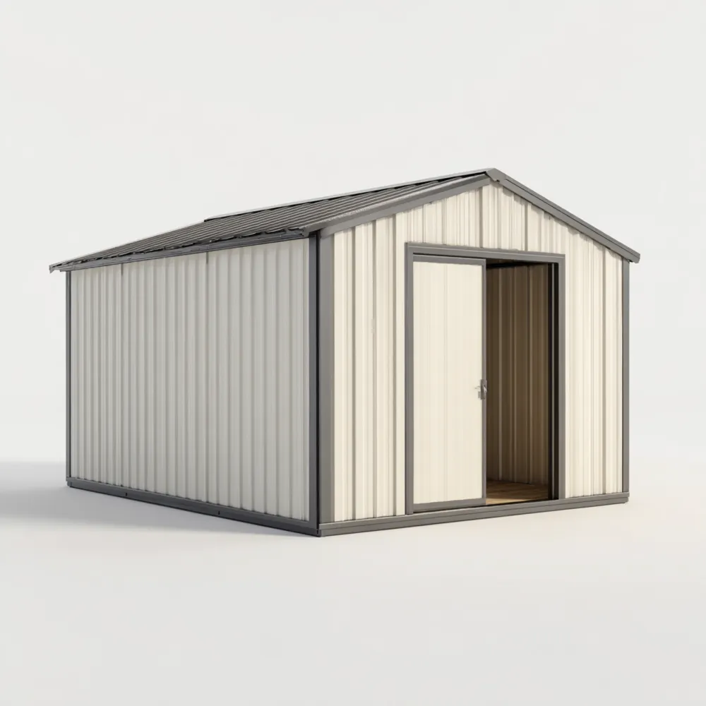 Geräteschuppen Metall 310x260x210 cm – Creme/Anthrazit-Relaxanero