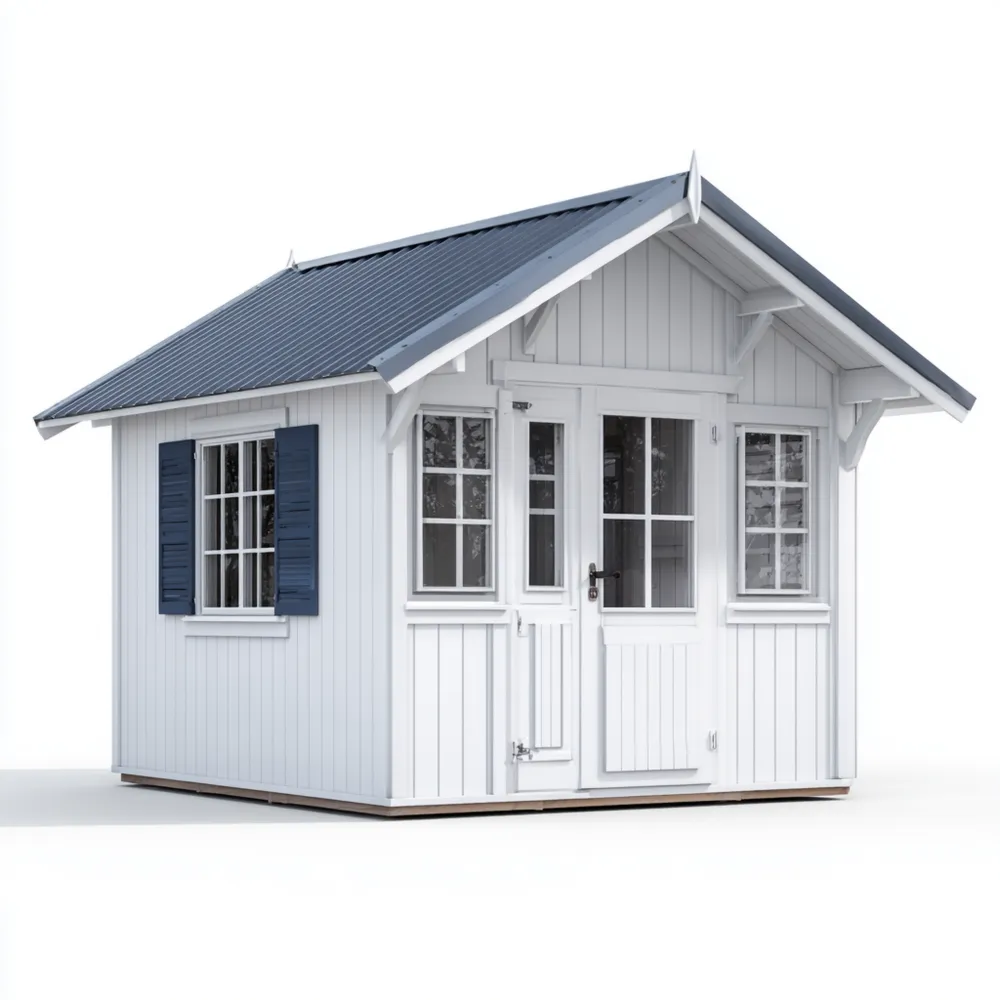 Gartenschuppen Holz 350x300x250 cm - Weiß - Klassisches Design-Relaxanero