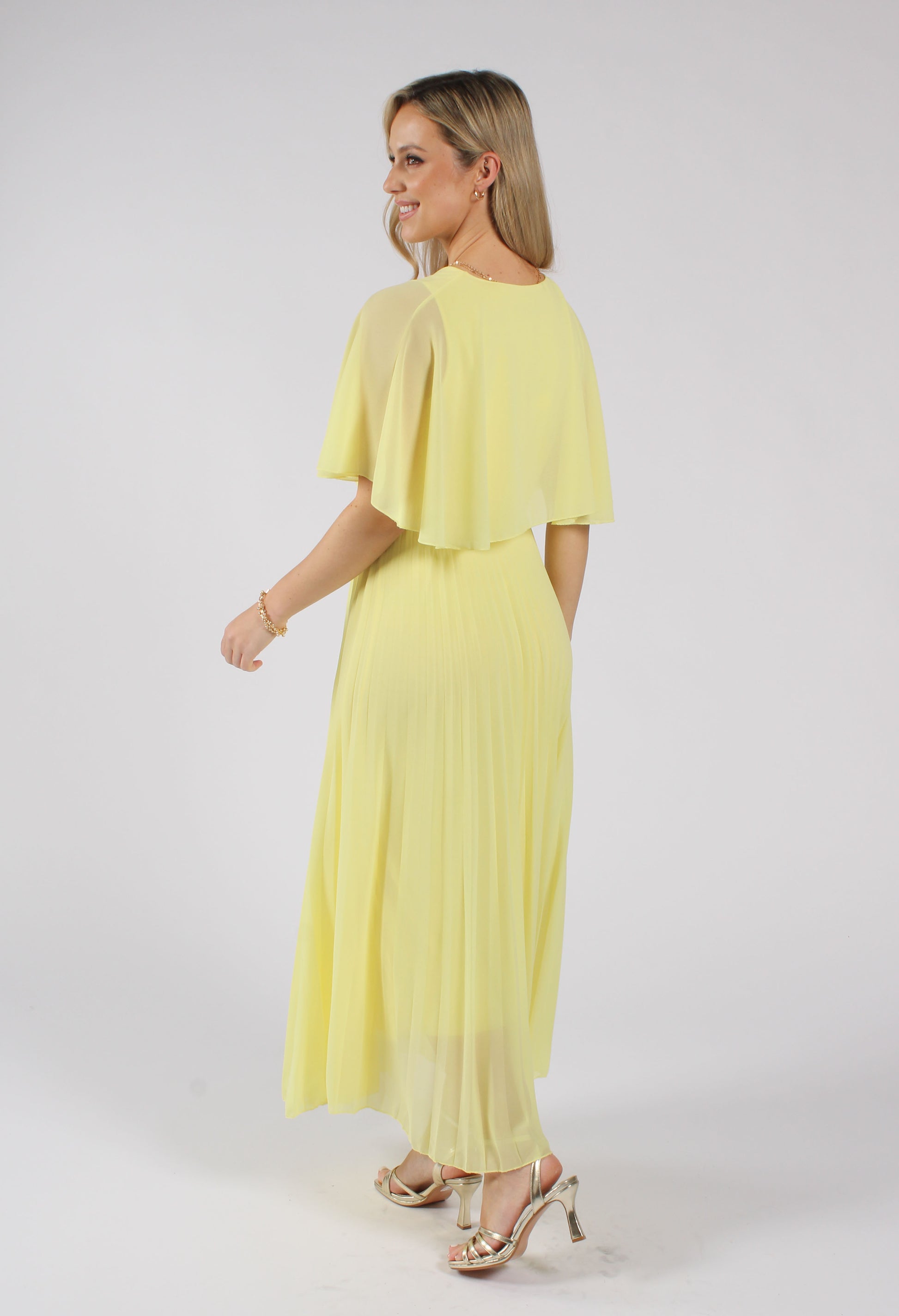 Emporium Olivia Plisse Pleated Wrap Midi Dress
