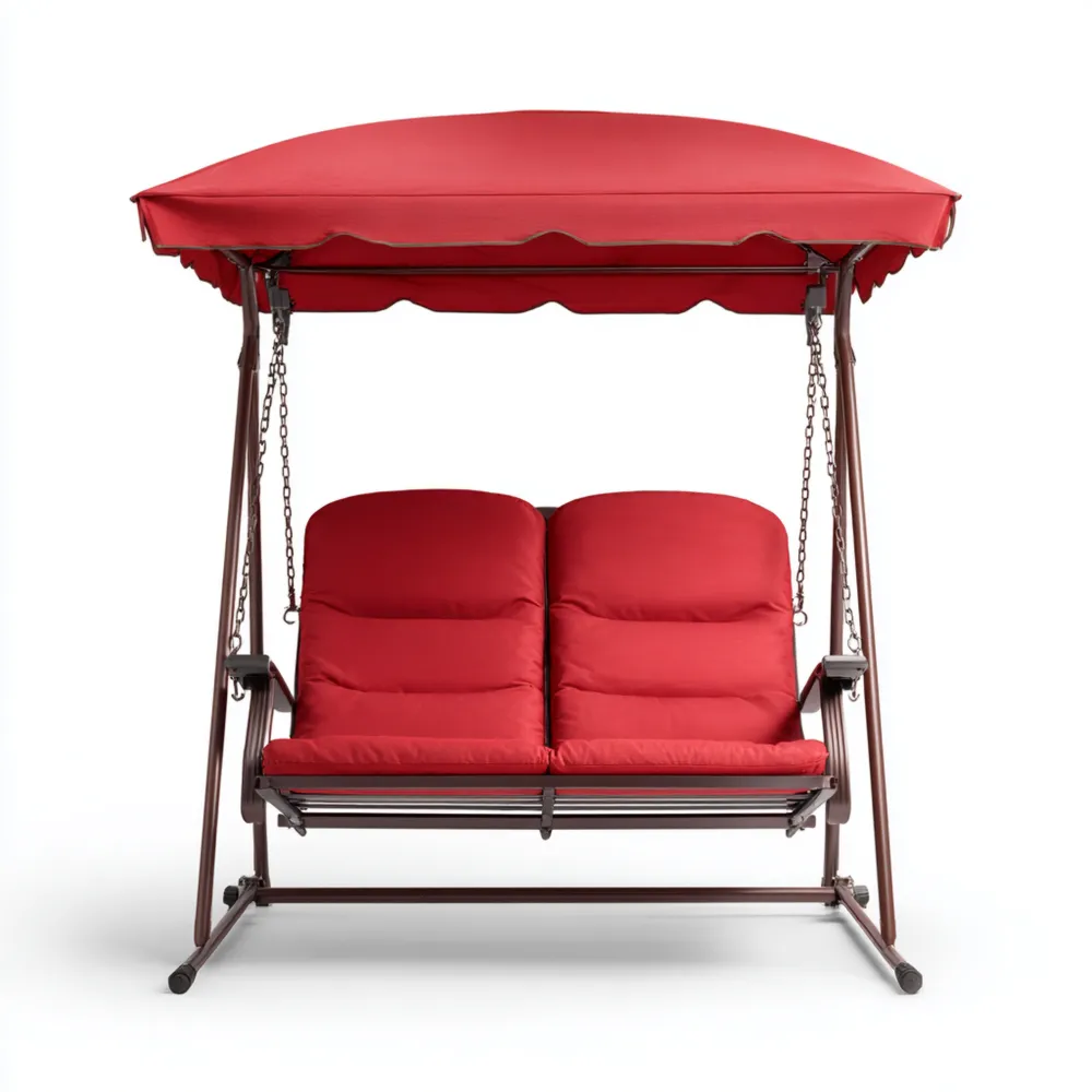 Balancelle de jardin Acier 160x120x164 cm - Rouge - Design Classique