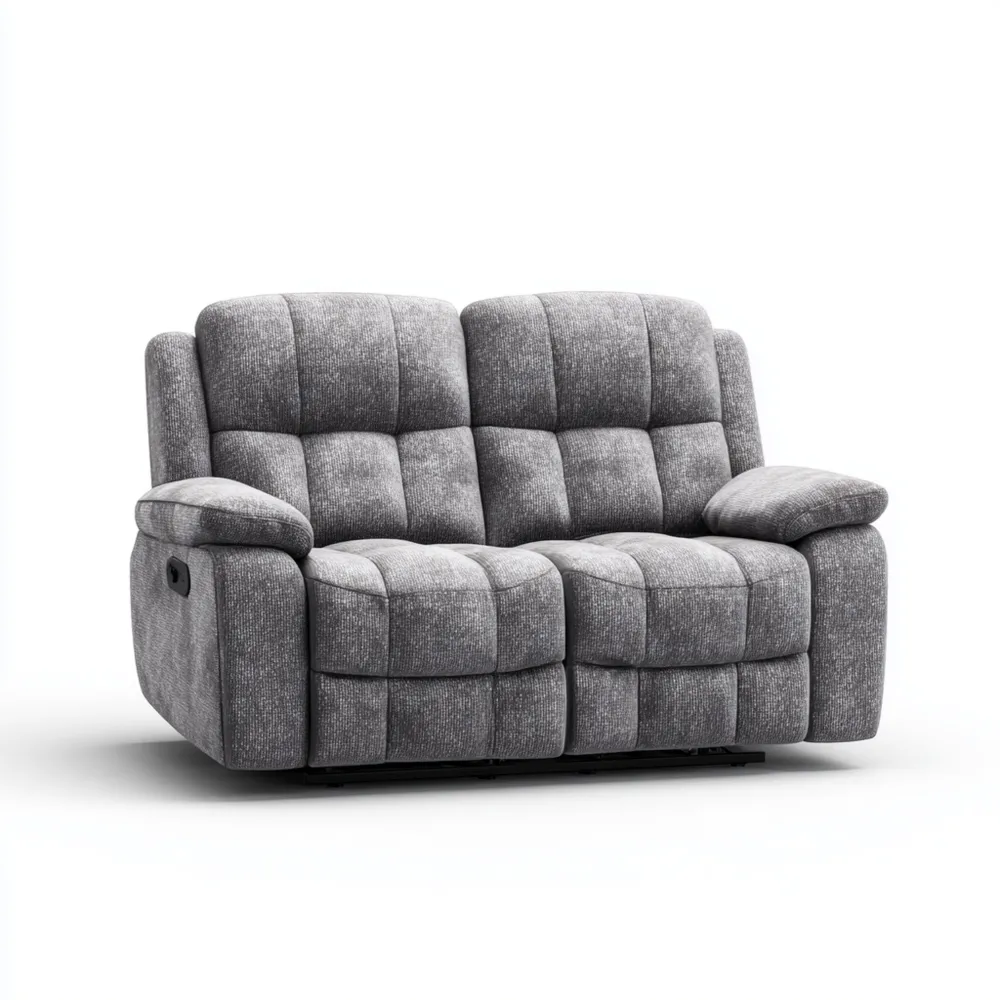 Canapé 2 places tissu 150x90x100 cm - Gris - Design ergonomique