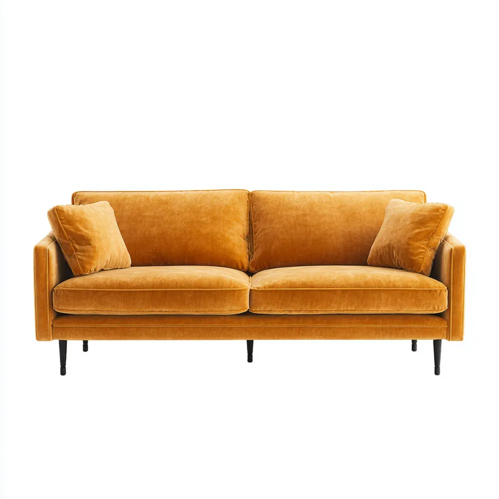 Canapé 2 places Velours 160x75x85 cm - Moutarde - Design Contemporain