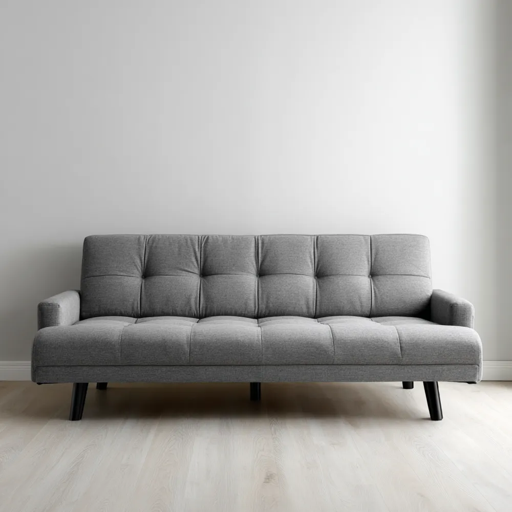 Canapé 2 places Tissu 180x90x80 cm - Gris - Design Moderne