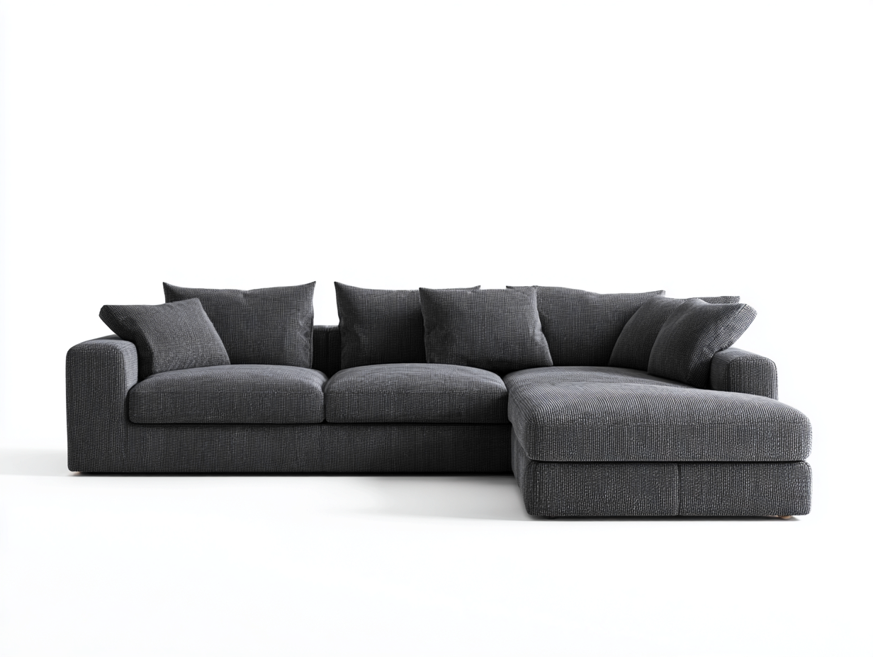 Canapé d'angle en tissu 280x170x88 cm - gris foncé - design contemporain pour salon-Oakmyly