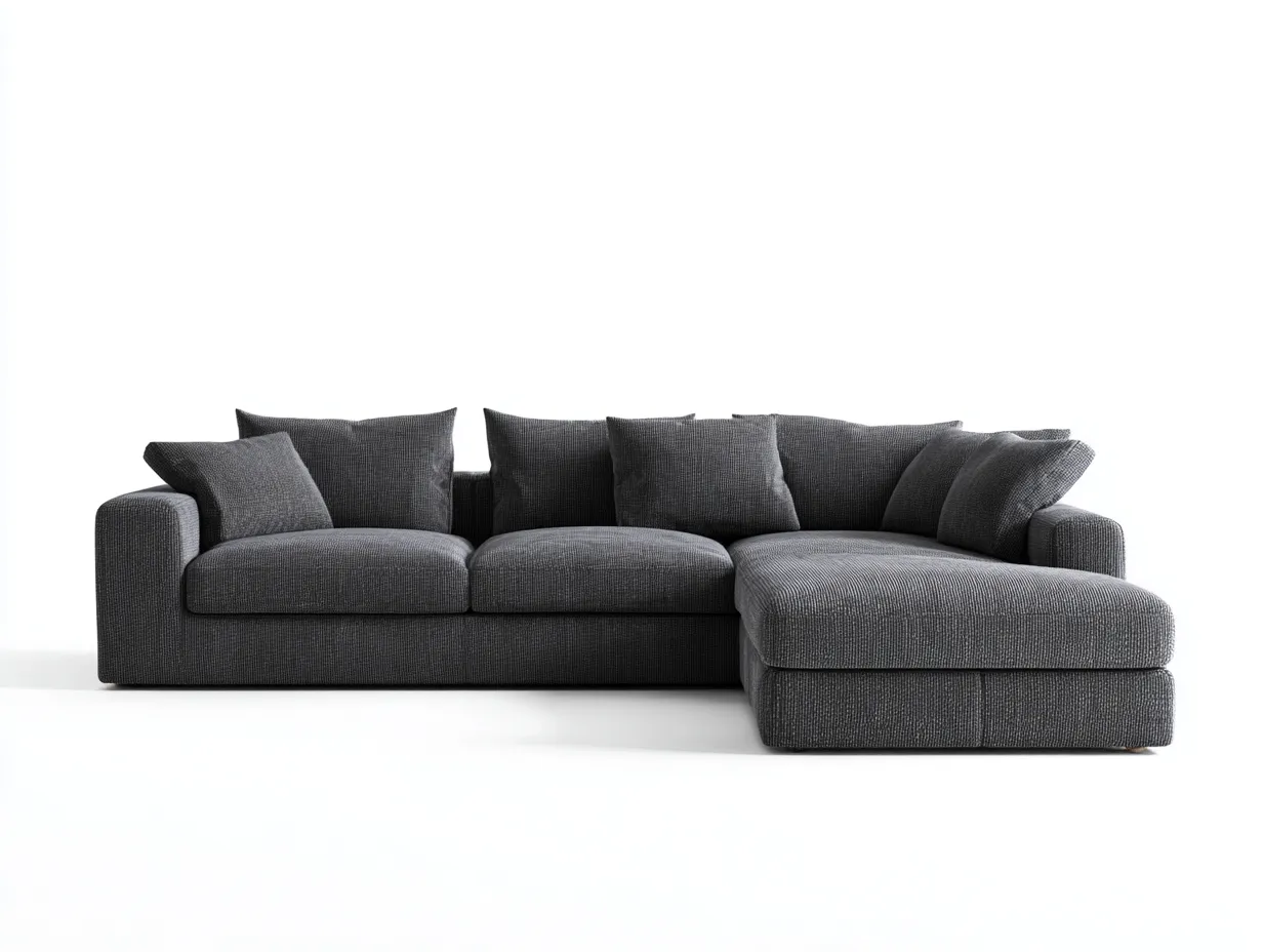 Canapé d'angle en tissu 280x170x88 cm - gris foncé - design contemporain pour salon-Oakmyly