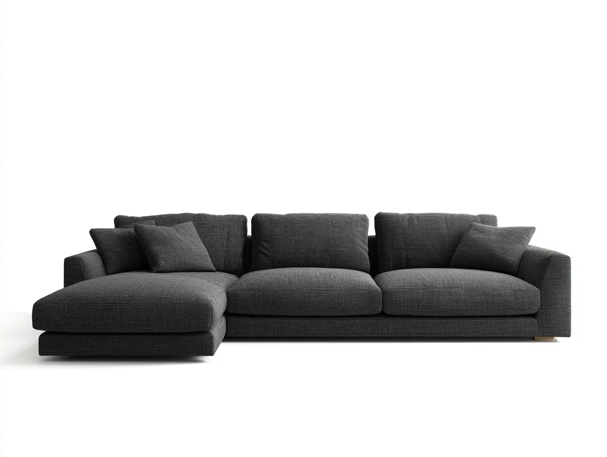 Canapé d'angle tissu 290x165x80 cm - gris foncé - style contemporain pour salon-Oakmyly