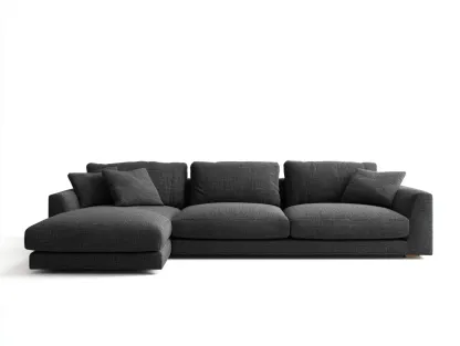 Canapé d'angle tissu 290x165x80 cm - gris foncé - style contemporain pour salon-Oakmyly