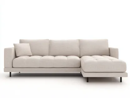 Canapé d'angle en tissu 268x162x85 cm - beige - design contemporain-Oakmyly