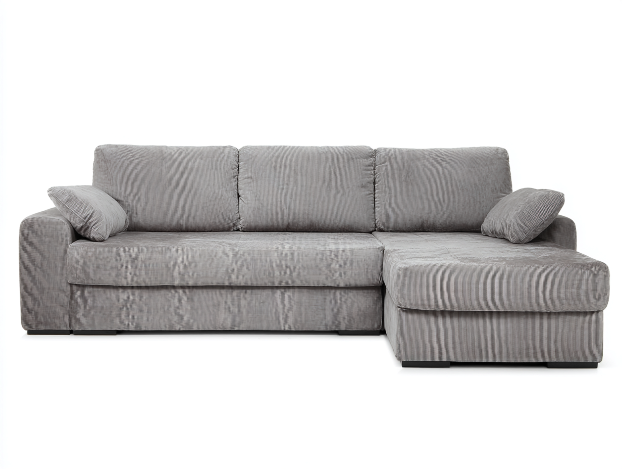 Canapé d'angle en tissu 265x160x85 cm - gris - design contemporain-Oakmyly