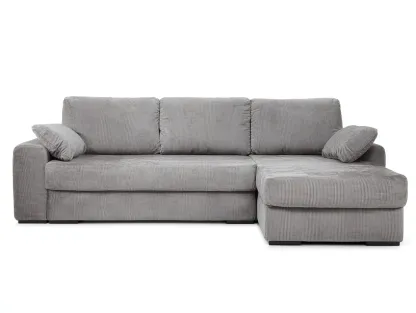 Canapé d'angle en tissu 265x160x85 cm - gris - design contemporain-Oakmyly