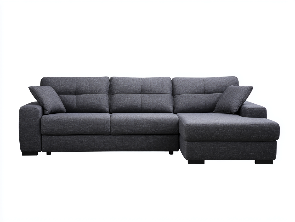 Canapé d'angle en tissu 270x165x85 cm - gris foncé - design contemporain-Oakmyly