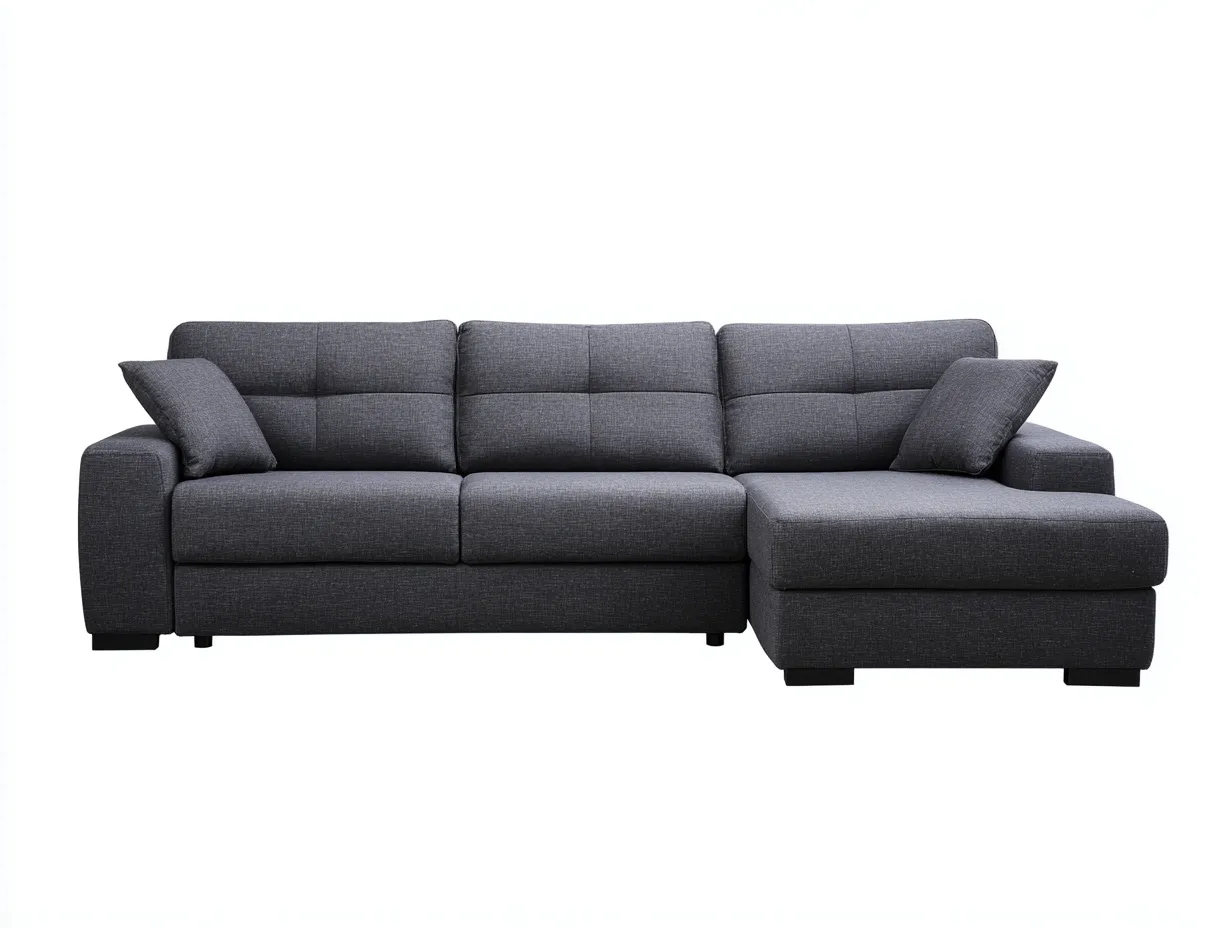 Canapé d'angle en tissu 270x165x85 cm - gris foncé - design contemporain-Oakmyly