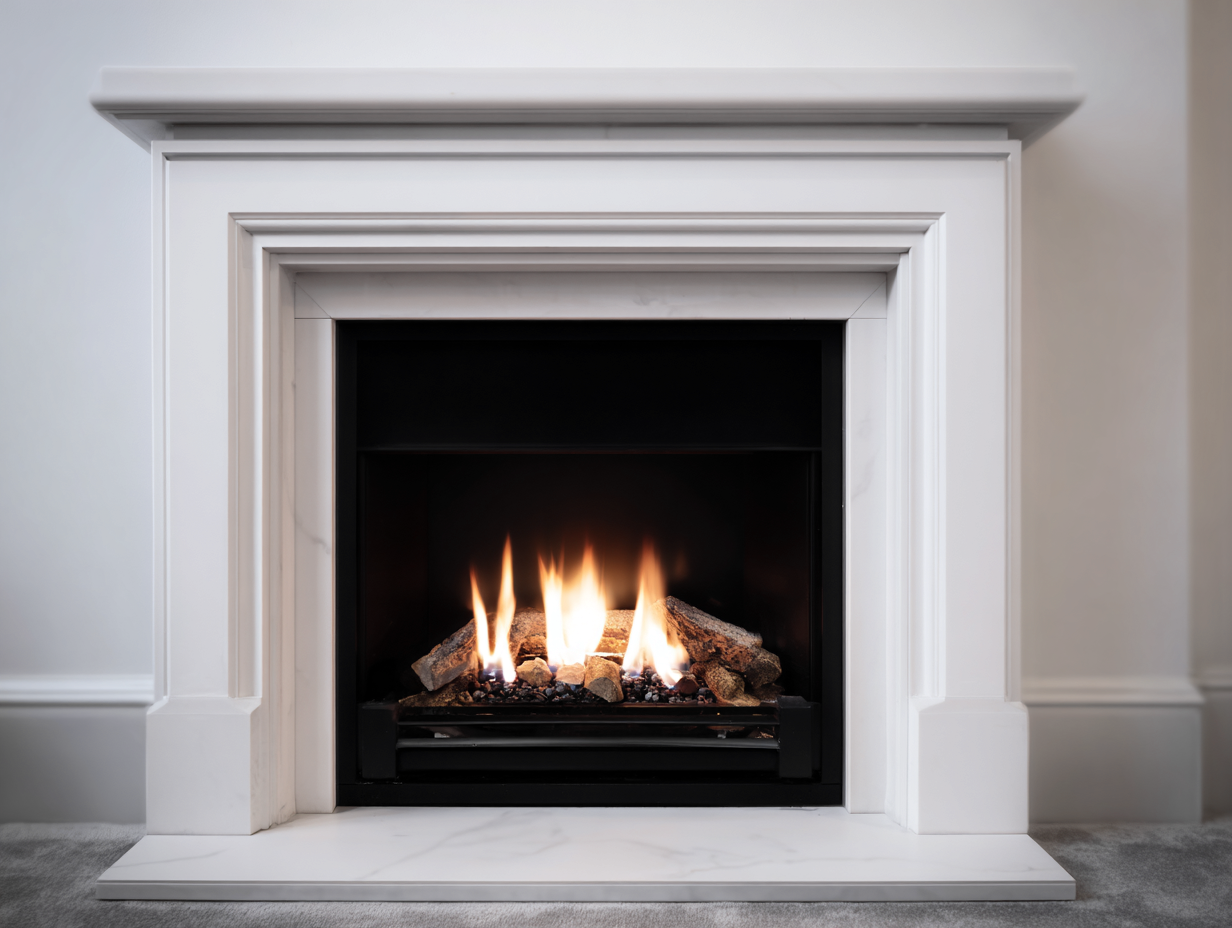 Cheminée électrique décorative 110x25x100 cm - blanc - style classique pour salon-Oakmyly