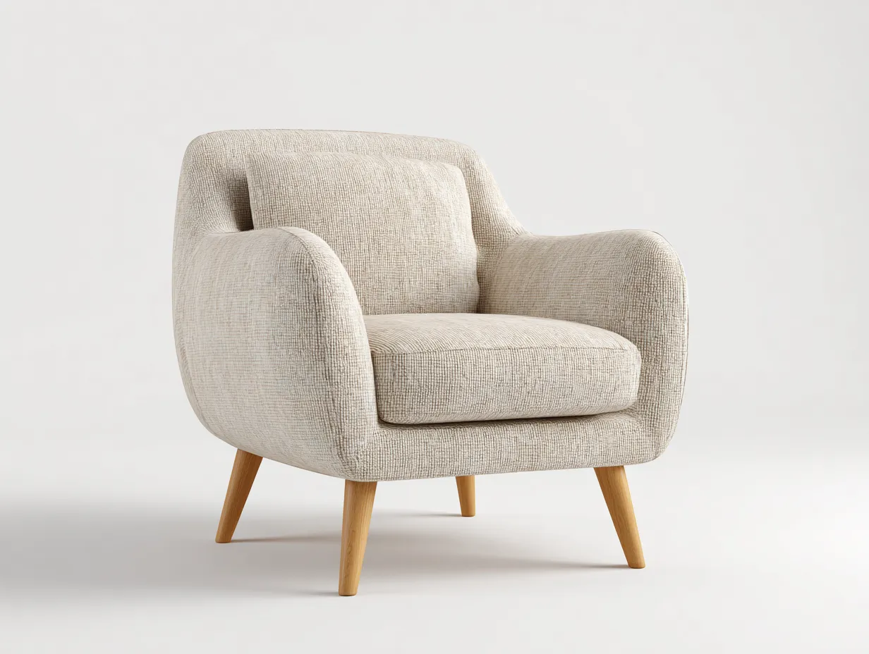 Poltrona lounge - tessuto - 92x98x96 cm - beige - design moderno-Bamboomyloft