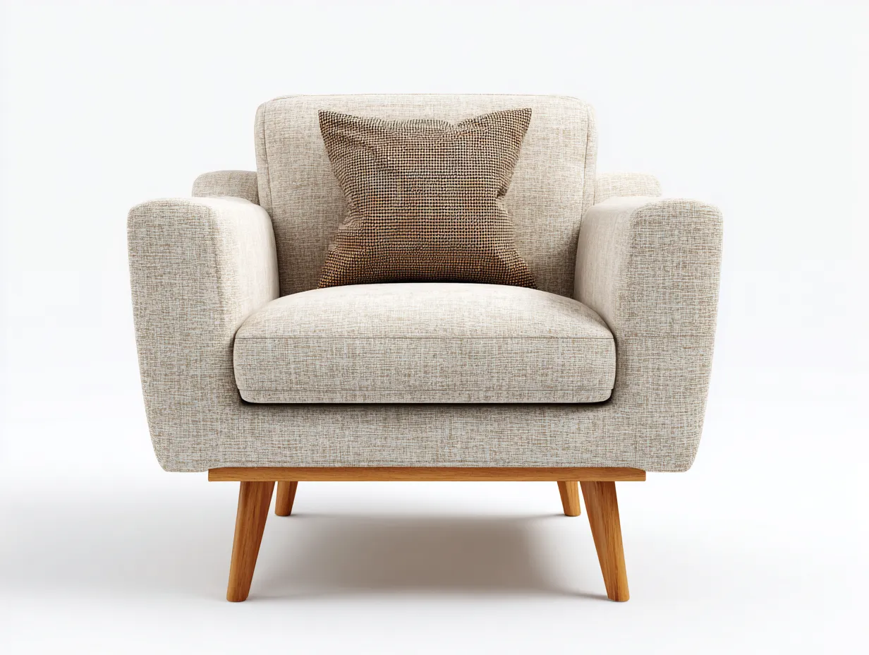 Poltrona lounge - tessuto - 90x96x98 cm - beige - design moderno-Bamboomyloft