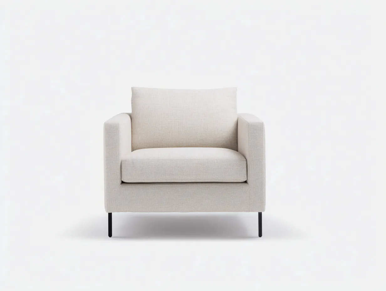 Poltrona lounge - tessuto - 84x90x92 cm - beige - design moderno-Bamboomyloft