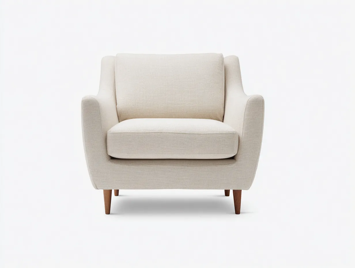 Poltrona lounge - tessuto - 82x88x92 cm - beige - design moderno-Bamboomyloft