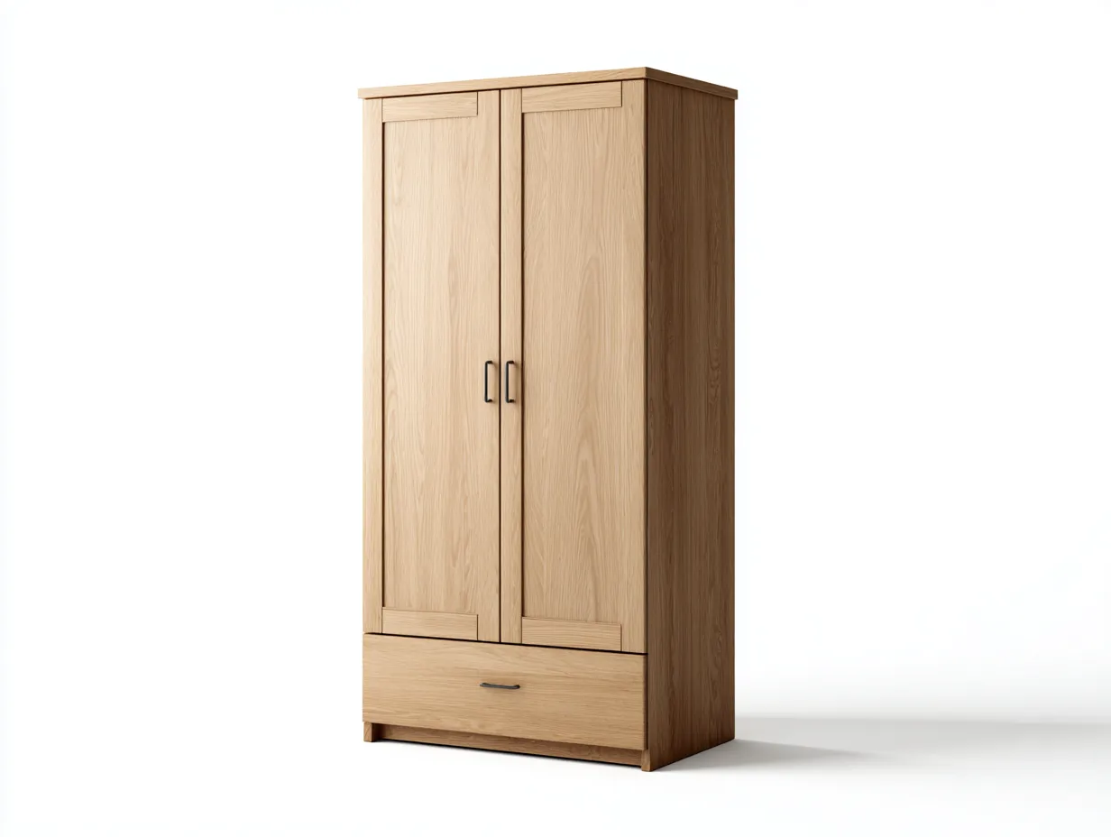 Armadio a 2 ante-legno-90x55x192 cm-marrone-design moderno-Bamboomyloft