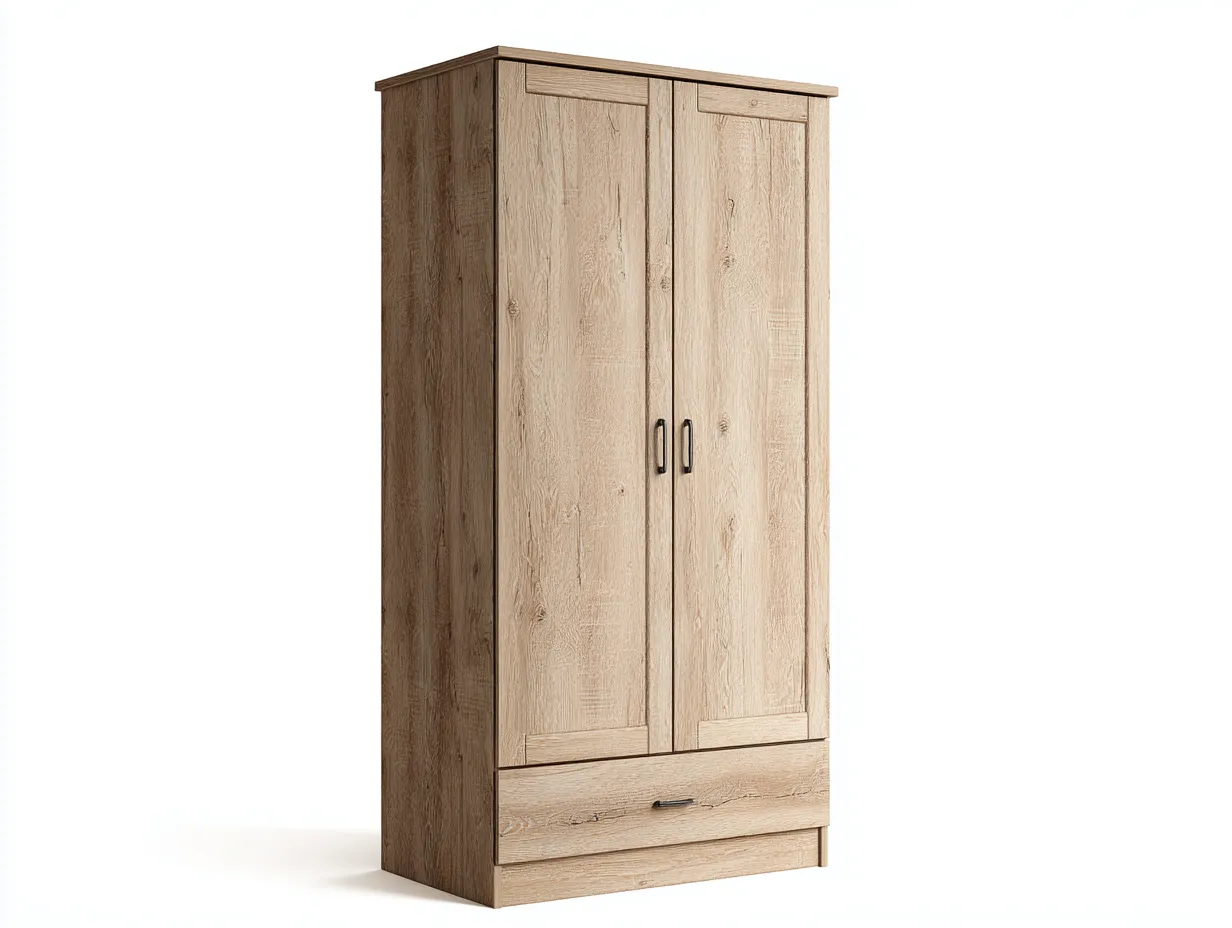 Armadio a 2 ante-legno-85x52x185 cm-marrone-design moderno-Bamboomyloft