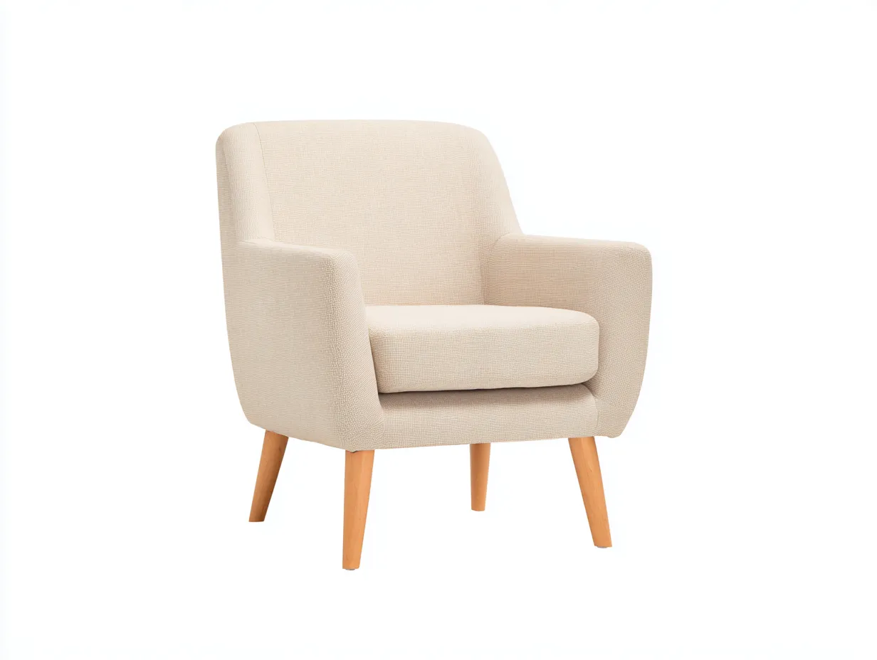 Poltrona lounge - tessuto - 88x94x95 cm - beige - design moderno-Bamboomyloft