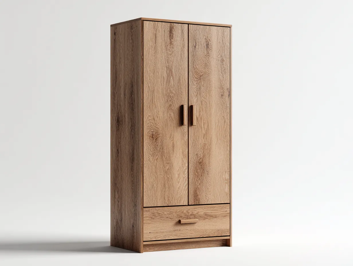 Armadio a 2 ante-legno-88x54x190 cm-marrone-design moderno-Bamboomyloft