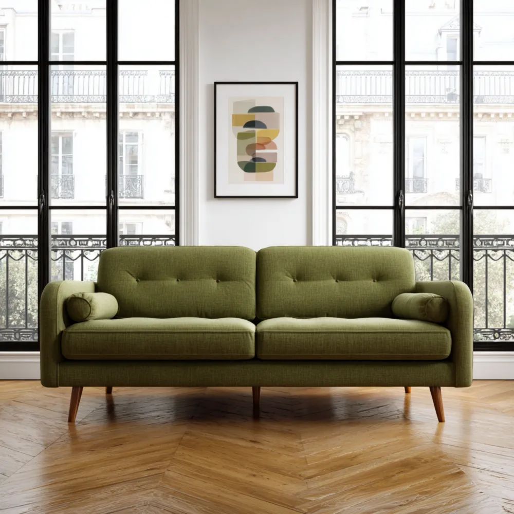 Canapé deux places 170x85x80 cm - Vert Olive - Design Moderne