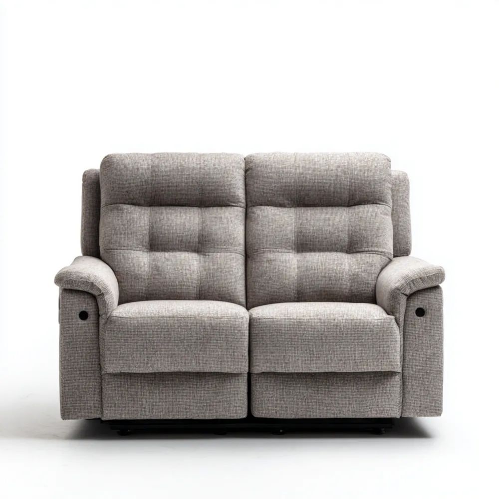 Canapé Deux Places Tissu 145x90x100 cm - Gris Clair - Design Moderne