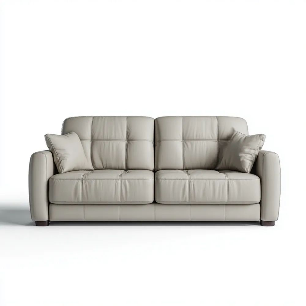 Canapé deux places en cuir 140x85x90 cm – Beige – Design Moderne