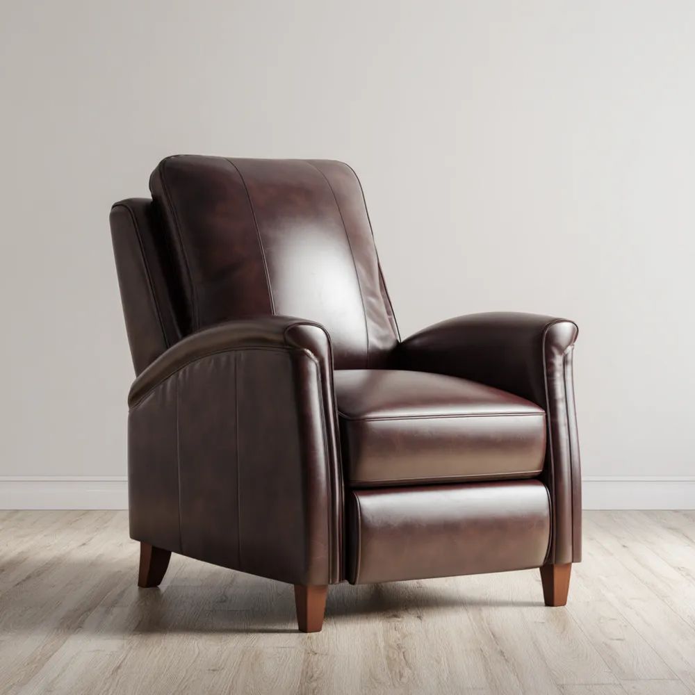 Fauteuil inclinable en cuir 90x85x100 cm - Marron - Design Classique