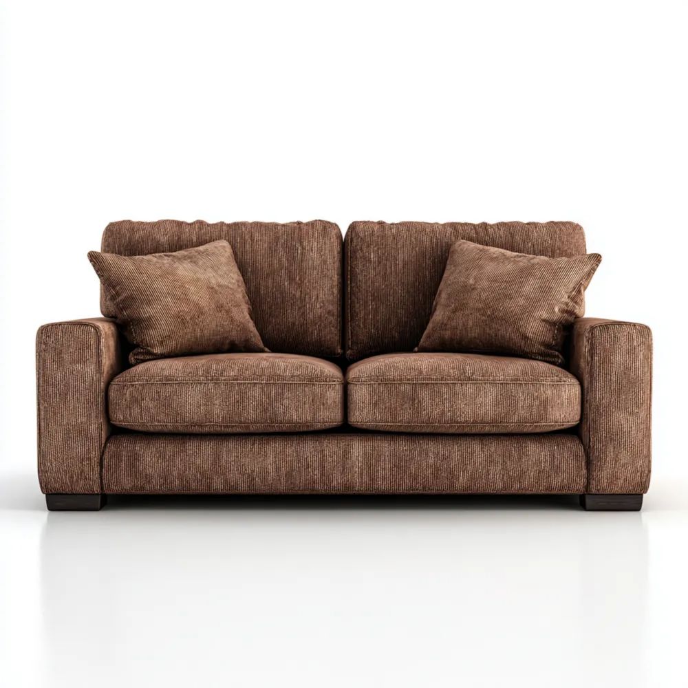 Canapé deux places Tissu 145x85x90 cm - Marron - Design Contemporain