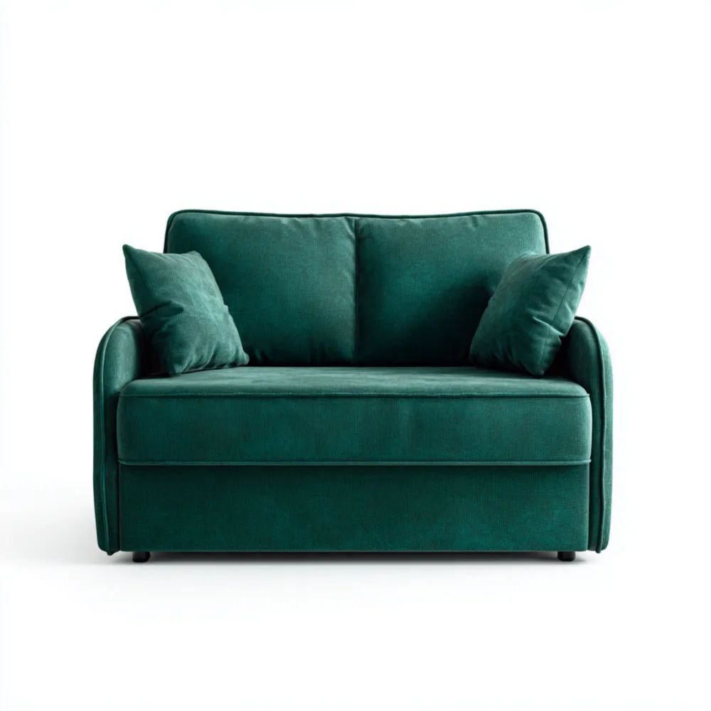 Canapé 2 places en tissu 150x85x90 cm – Vert Émeraude – Design contemporain