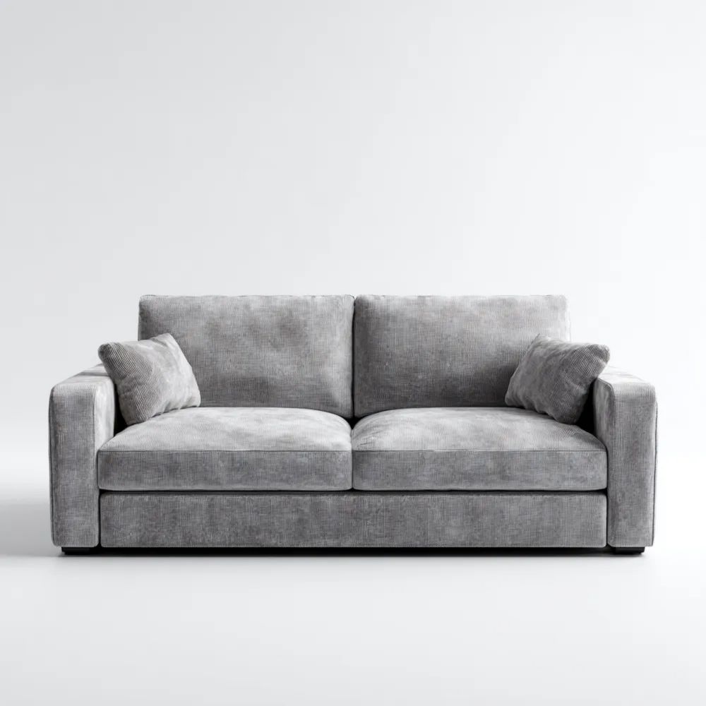 Canapé deux places Tissu 180x90x85 cm - Gris - Design moderne