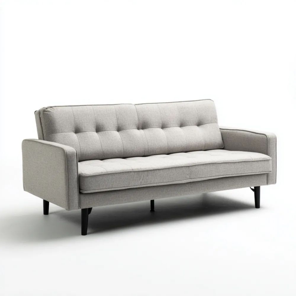 Canapé deux places Tissu 140x80x85 cm – Gris Clair – Design Moderne