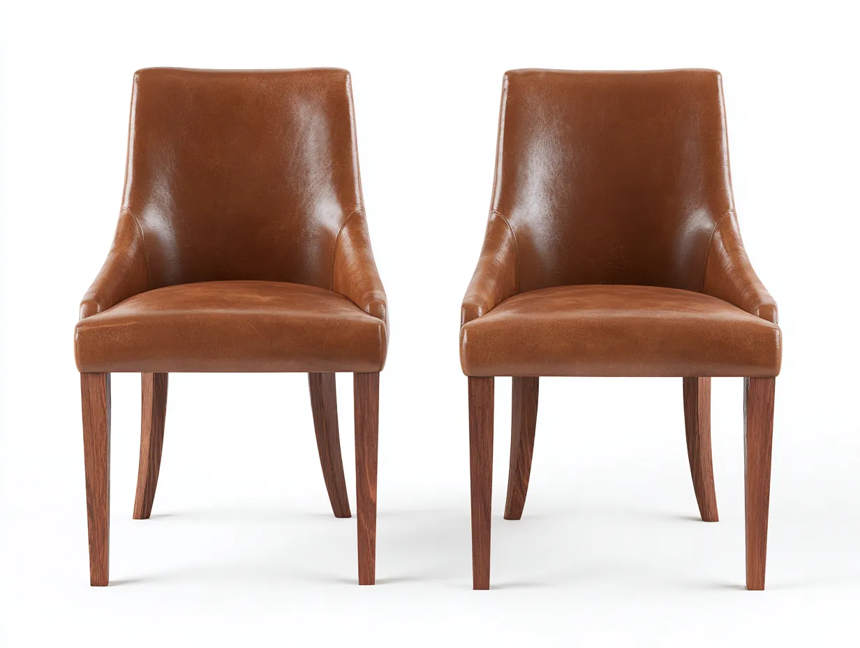 Chaise de salle à manger en revêtement effet cuir 55x50x85 cm - marron - style élégant-Dengetbase