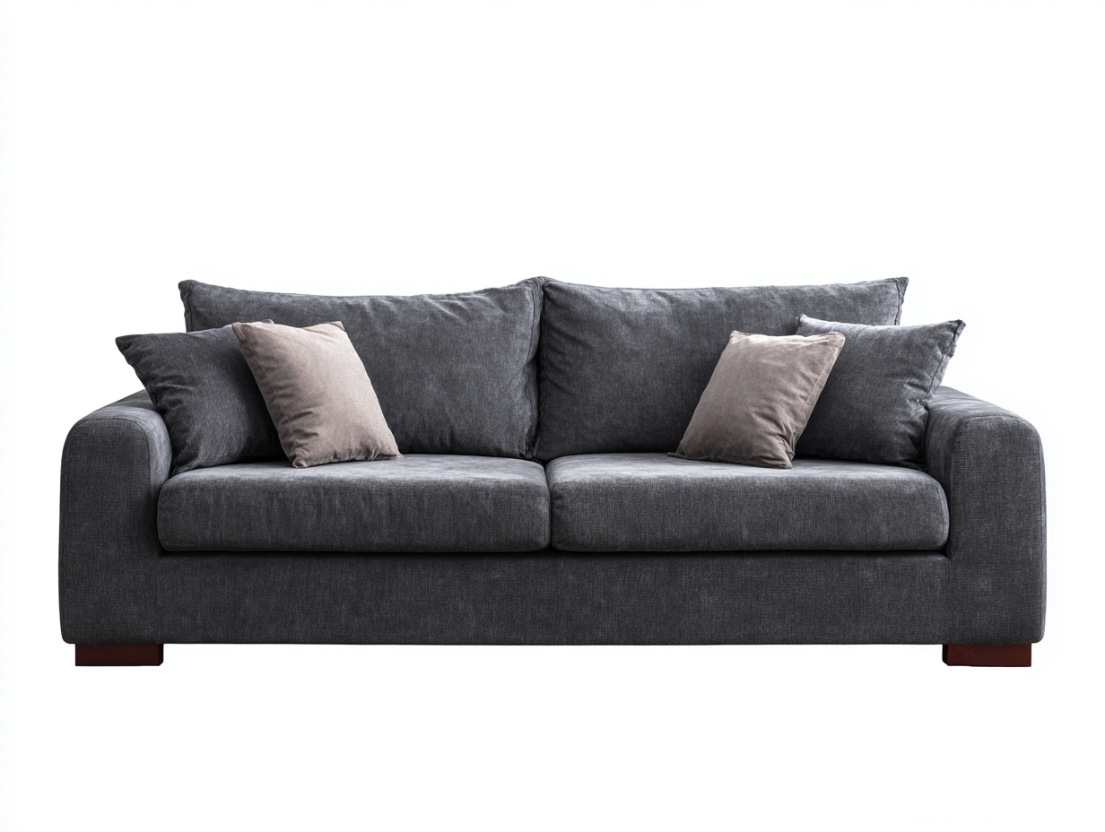 Canapé 3 places en tissu 210x95x85 cm - gris foncé - design contemporain pour salon-Dengetbase