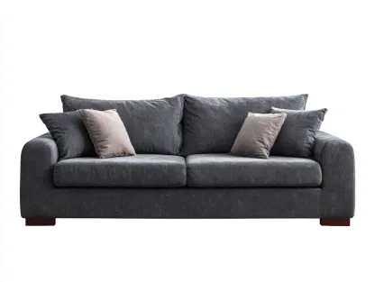 Canapé 3 places en tissu 210x95x85 cm - gris foncé - design contemporain pour salon-Dengetbase