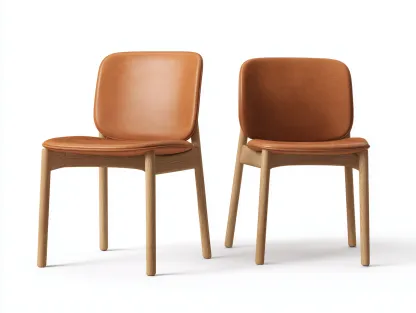 Chaise de salle à manger en cuir synthétique 54x55x82 cm - marron clair - pour salle à manger - design contemporain-Dengetbase