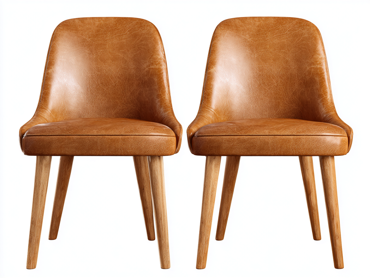 Chaise de salle à manger en similicuir 52x56x84 cm - marron - pour salle à manger - design moderne-Dengetbase