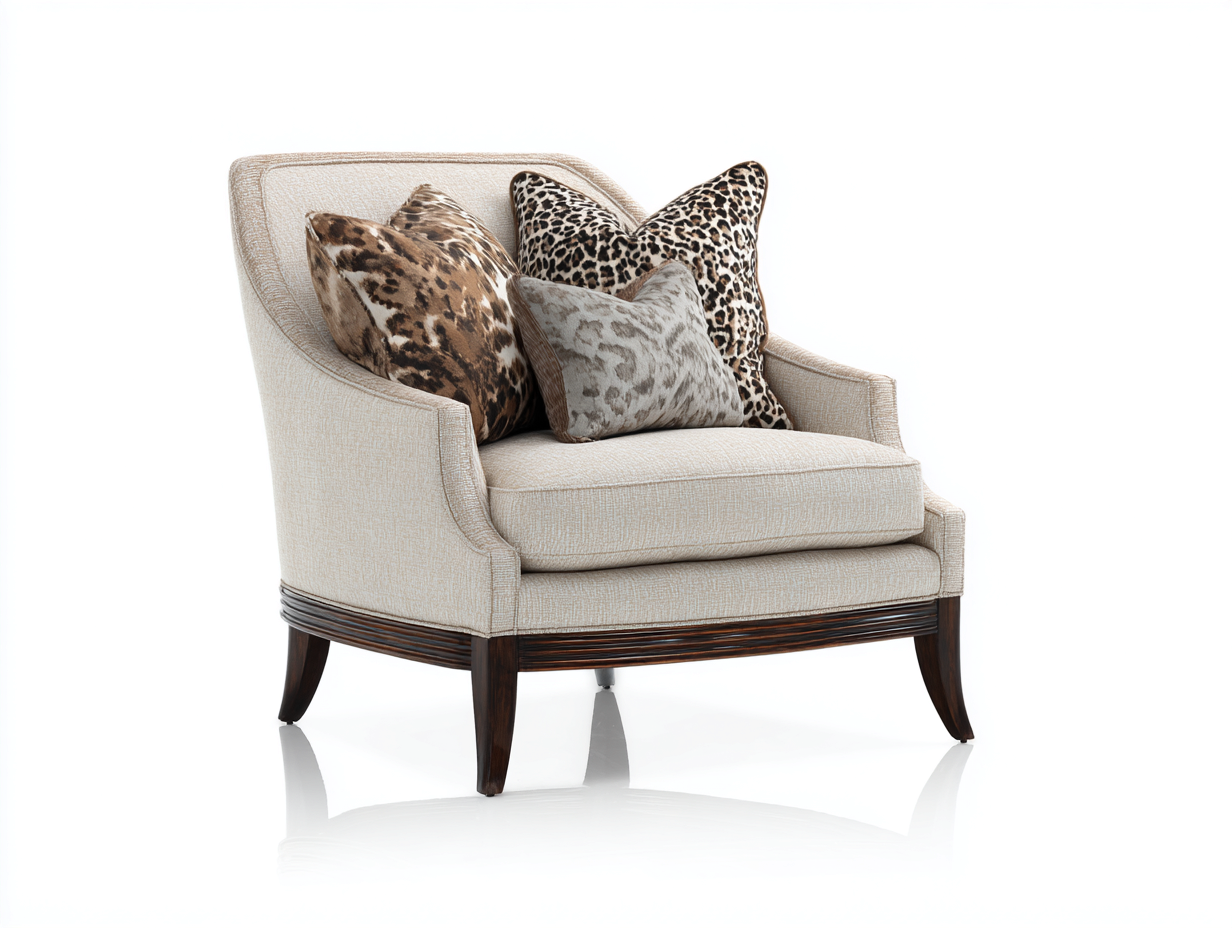 Fauteuil tissu rembourré 80x85x90 cm - Beige - Design classique élégant-Dengetbase