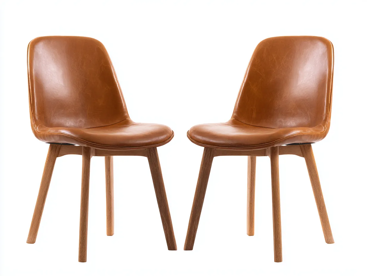 Chaise de salle à manger en cuir synthétique 56x55x84 cm - marron - design contemporain pour intérieur-Dengetbase