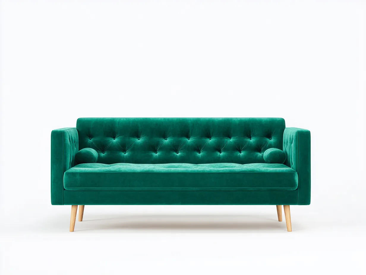 Canapé 3 places en velours 200x82x85 cm - vert foncé - style contemporain pour salon-Dengetbase