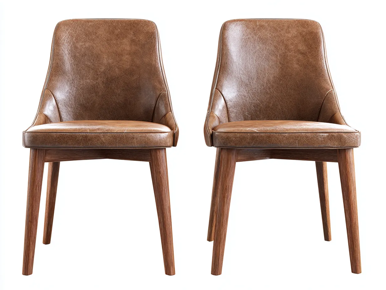 Chaise de salle à manger en cuir synthétique 55x55x85 cm - marron - design vintage pour intérieur-Dengetbase