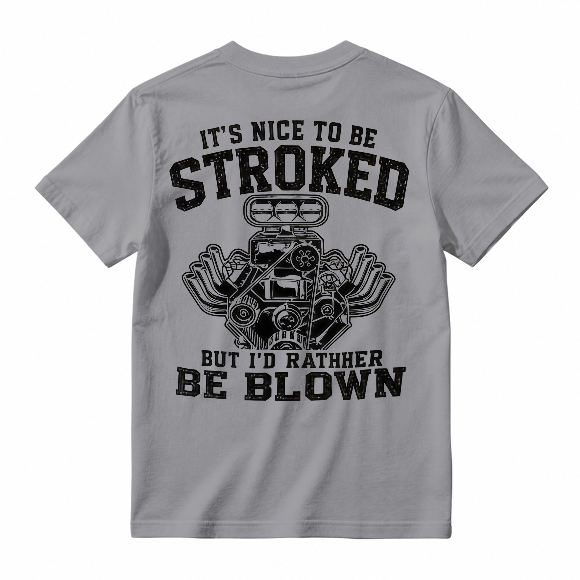 "Stroked & Blown" V8 Engine Humor T-shirt