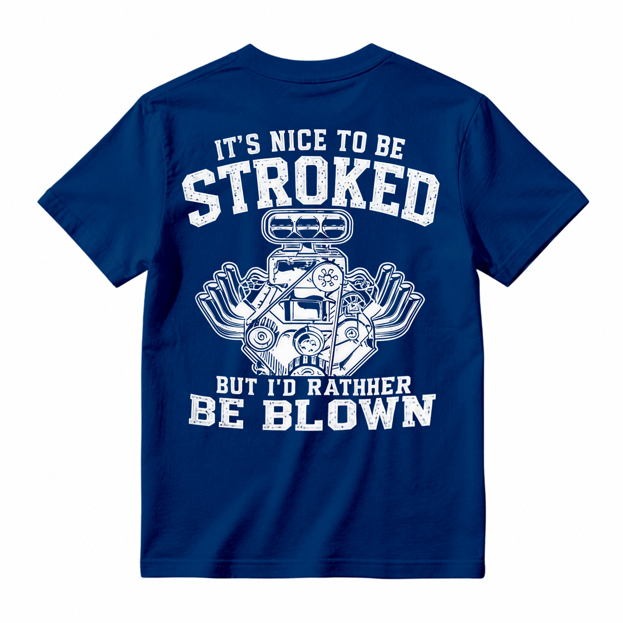 "Stroked & Blown" V8 Engine Humor T-shirt