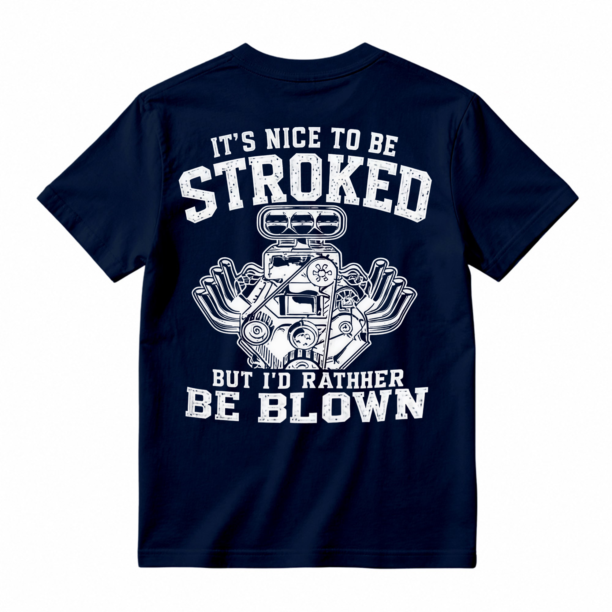 "Stroked & Blown" V8 Engine Humor T-shirt