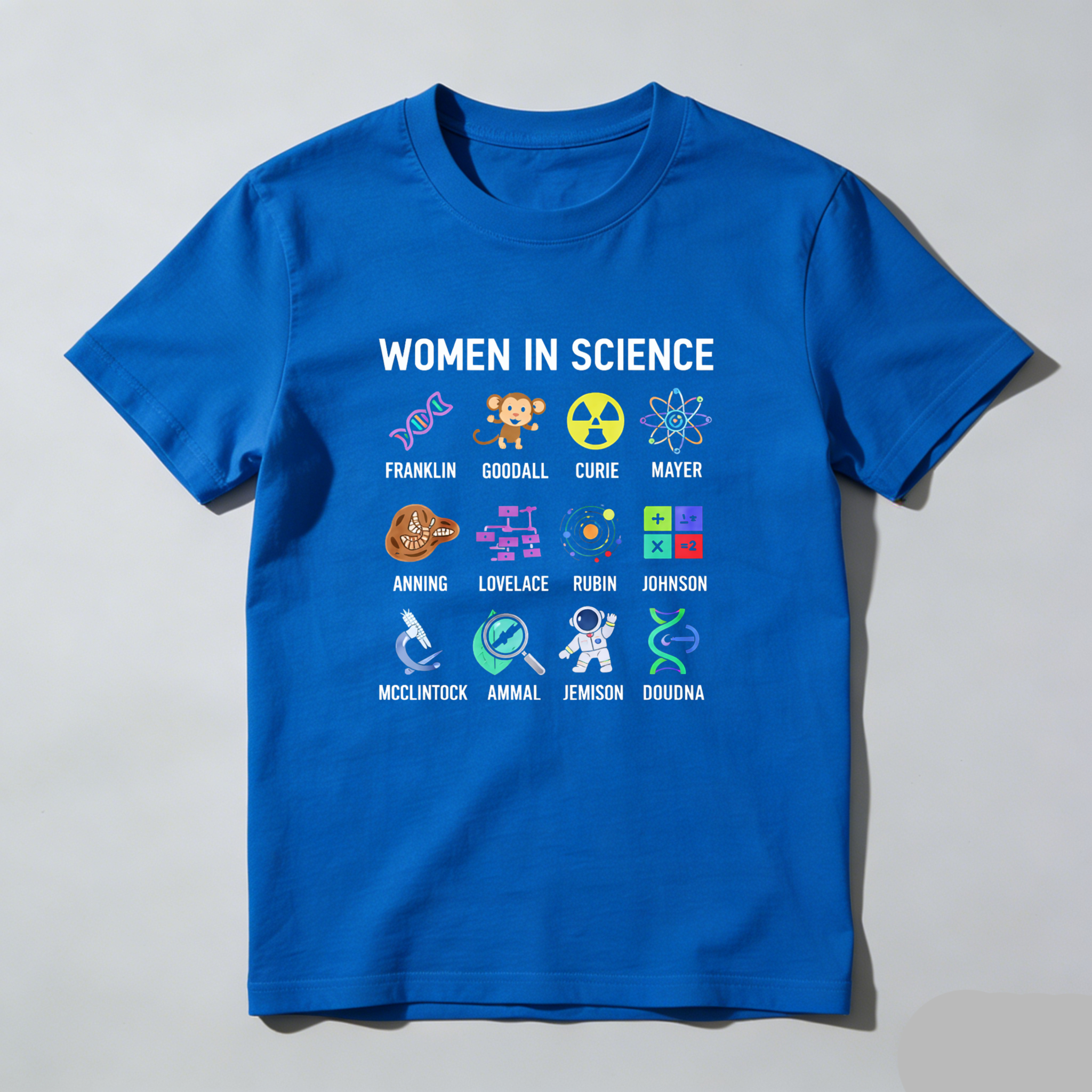 Dorawear™ Women In Science Icons Pure Cotton Short Sleeve T Shirt-Dorawear