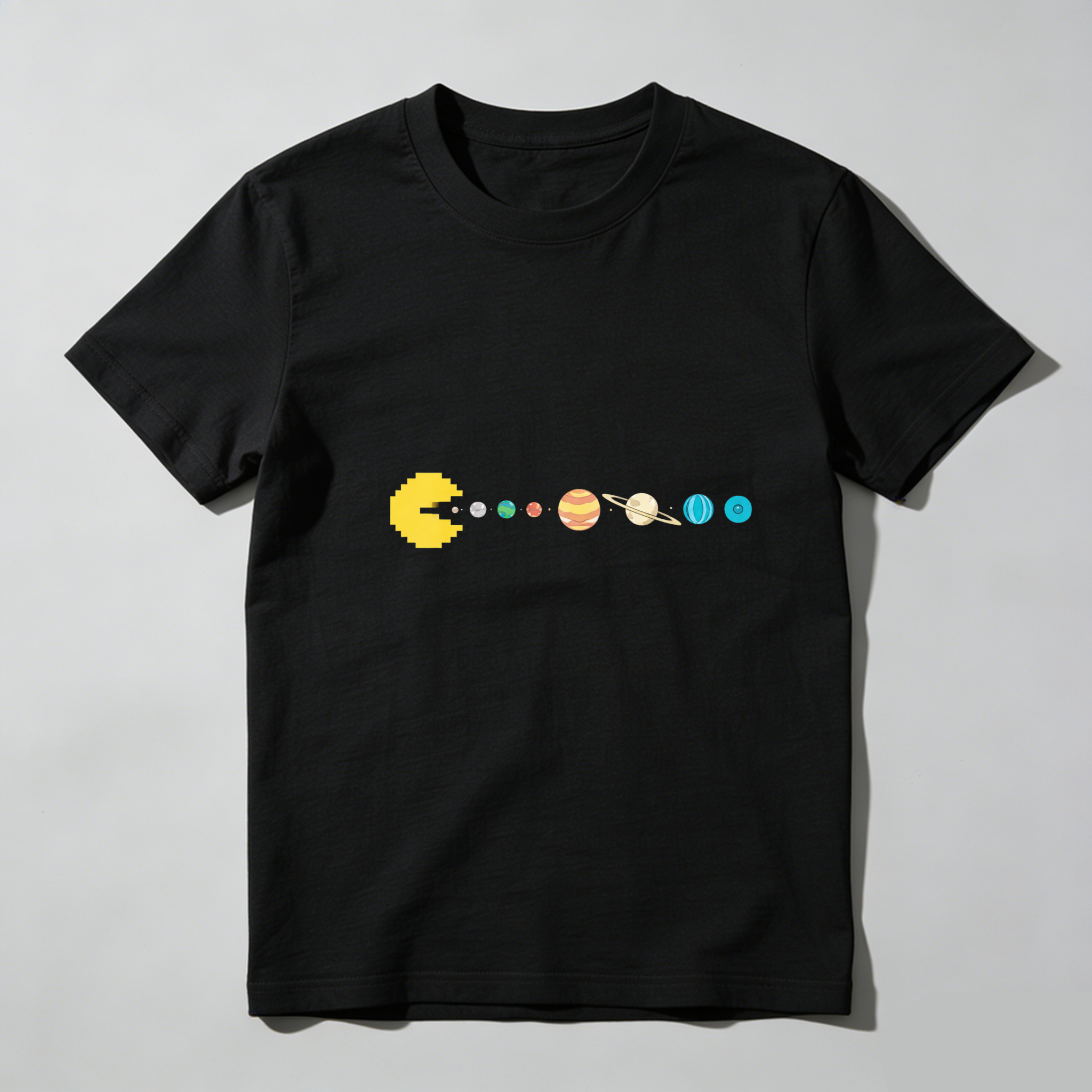 Dorawear™ Pacman Solar System Pure Cotton Short Sleeve T Shirt-Dorawear