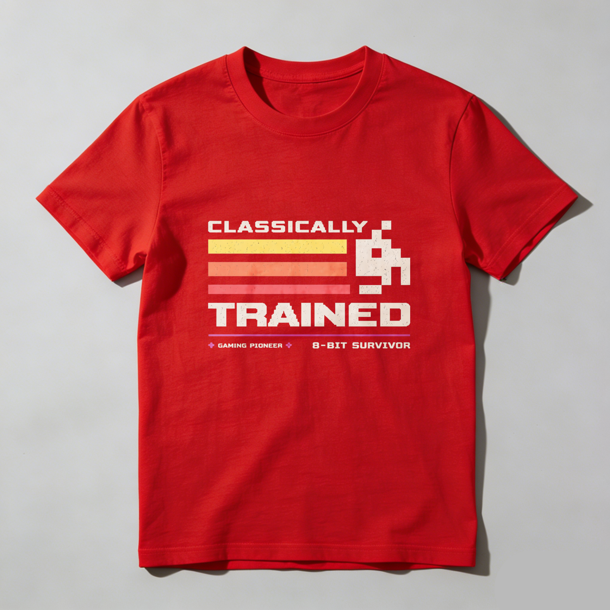 Dorawear™ Classically Trained Gaming Pioneer 8 Bit Survivor Pure Cotton Short Sleeve T Shirt-Dorawear