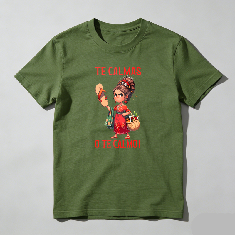 Dorawear™ Funny Mexican Spanish Mom “Calm Or I Will Calm You” Women’s Summer Graphic T-Shirt